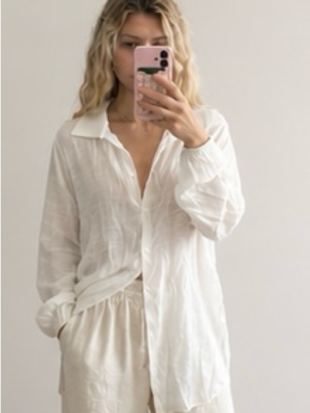 Banana Republic White Sheer Button-Down Shirt